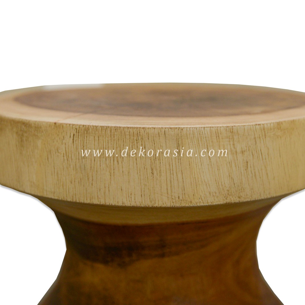 Carved Wooden Suar Stool